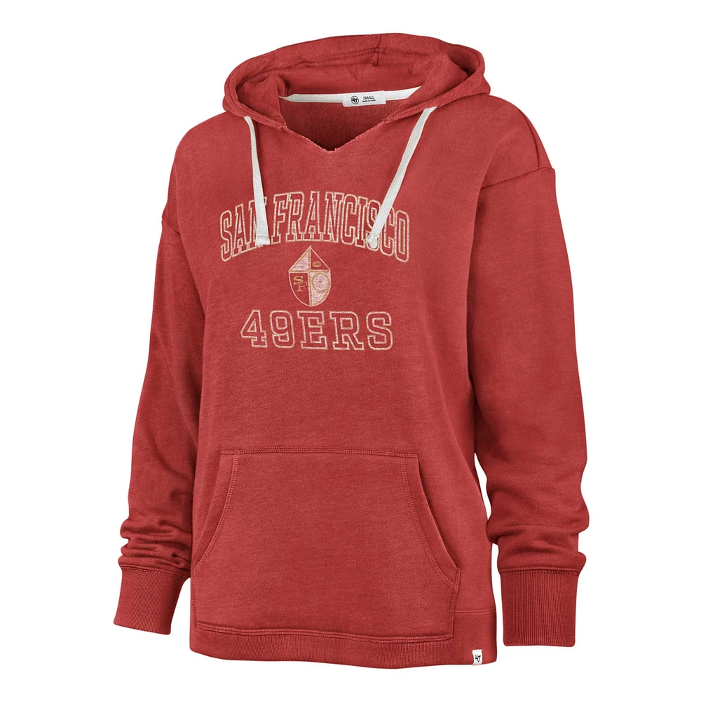 Women's '47  Scarlet San Francisco 49ers Plus Clarity Kennedy Pullover Hoodie