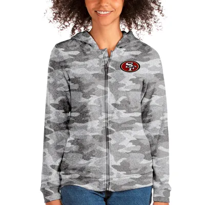 San Francisco 49ers New Era Women's Throwback Colorblock Full-Zip Hoodie -  Scarlet/Gold