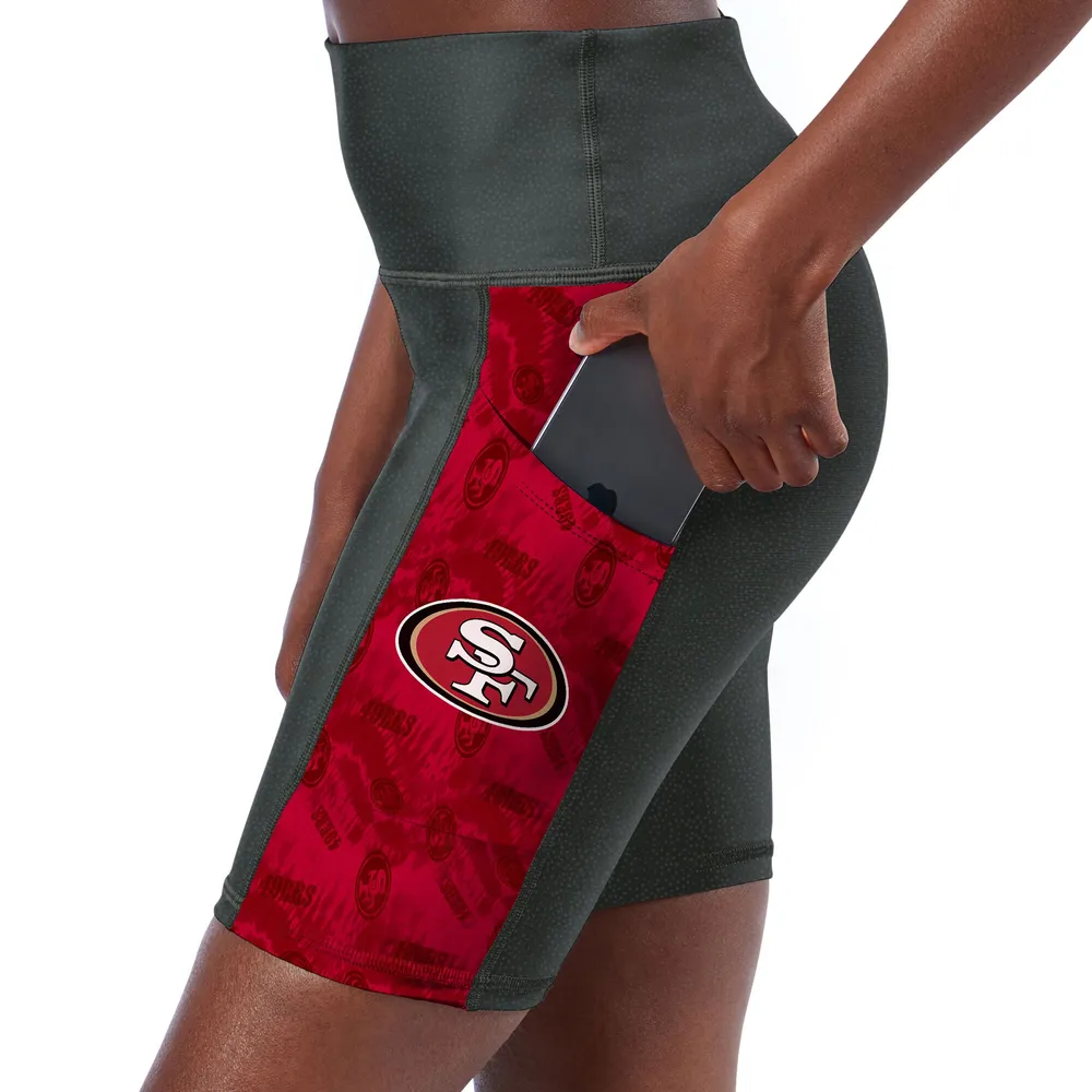 Lids San Francisco 49ers Certo Women's High Waist Two-Pocket Biker Shorts -  Charcoal