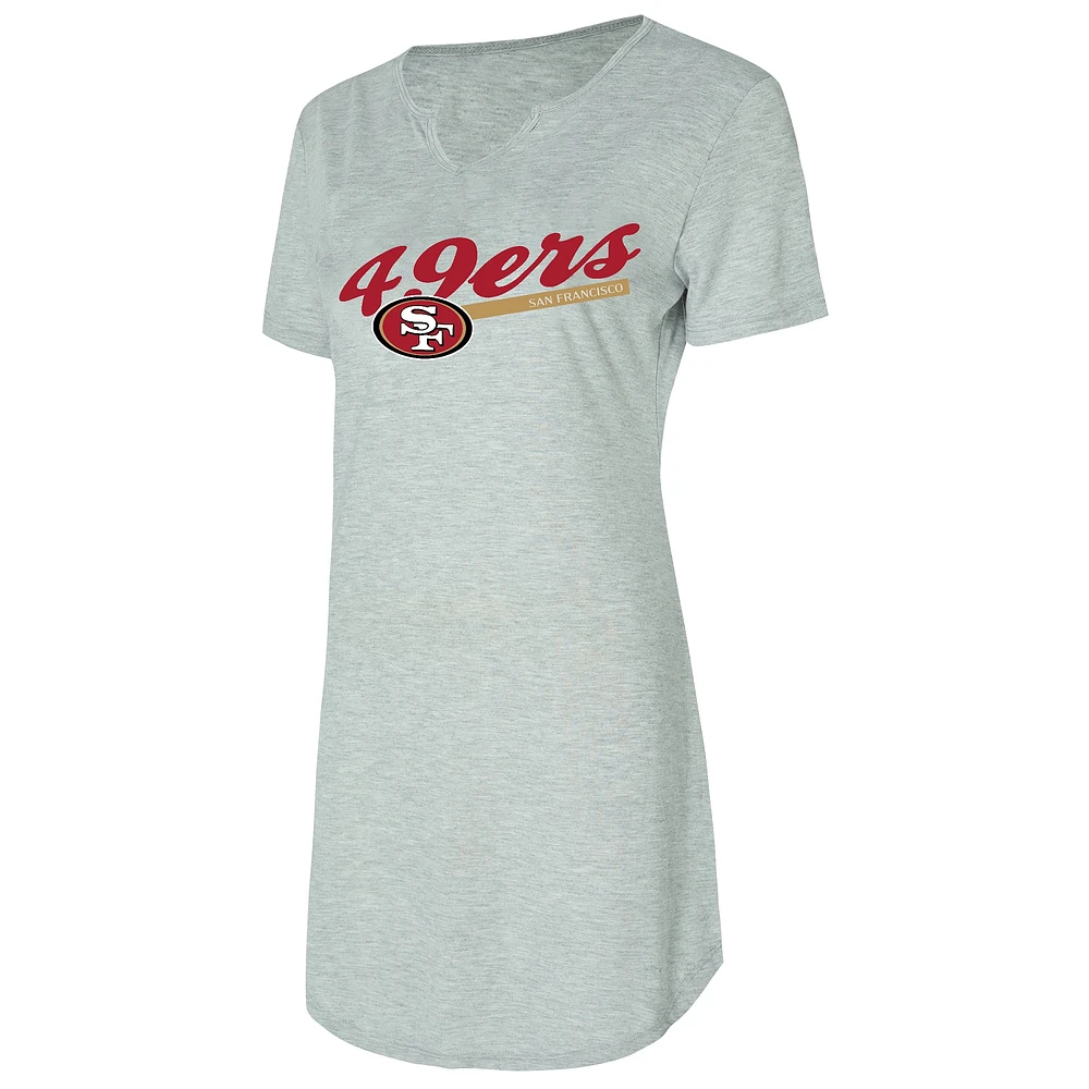 Chemise de nuit en tricot gris pour femme Concepts Sport des 49ers San Francisco