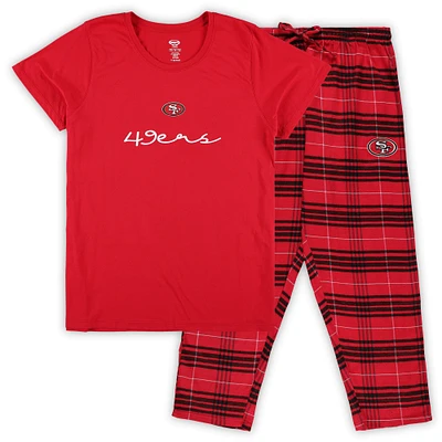 Women's Concepts Sport San Francisco 49ers Plus Script T-Shirt & Pants Sleep Set