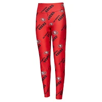 Women's Concepts Sport Scarlet San Francisco 49ers Breakthrough Allover Print Knit Sleep Leggings