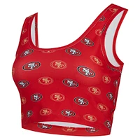 Women's Concepts Sport Scarlet San Francisco 49ers Record Allover Print Bralette