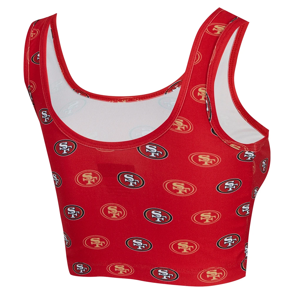 Soutien-gorge à imprimé intégral Record des 49ers de San Francisco Concepts Sport Scarlet pour femme