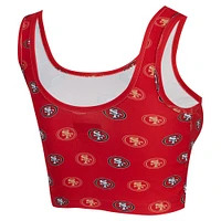 Women's Concepts Sport Scarlet San Francisco 49ers Record Allover Print Bralette