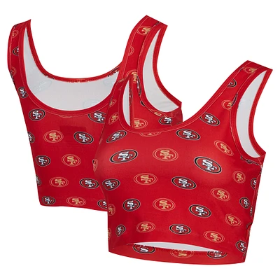 Soutien-gorge à imprimé intégral Record des 49ers de San Francisco Concepts Sport Scarlet pour femme