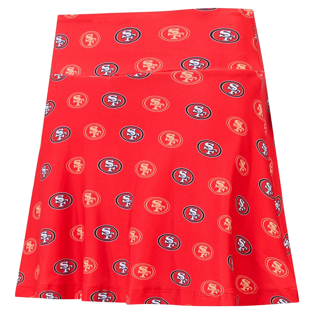 Women's Concepts Sport Scarlet San Francisco 49ers Record Allover Print Knit Sleep Skort