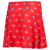 Women's Concepts Sport Scarlet San Francisco 49ers Record Allover Print Knit Sleep Skort