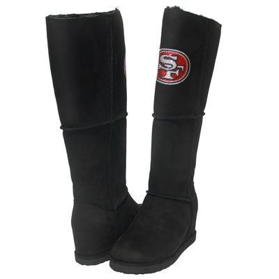 Women's Cuce Black San Francisco 49ers Suede Knee-High Boots