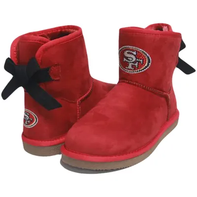 Lids San Francisco 49ers Cuce Women's Water Resistant Faux Shearling Boots  - Scarlet