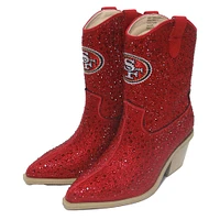 Women's Cuce  Scarlet San Francisco 49ers Crystal Ankle Boots