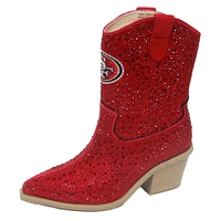 Women's Cuce  Scarlet San Francisco 49ers Crystal Ankle Boots