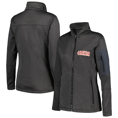 Women's Dunbrooke  Heather Black San Francisco 49ers Freestyle Teflon Shield Full-Zip Jacket