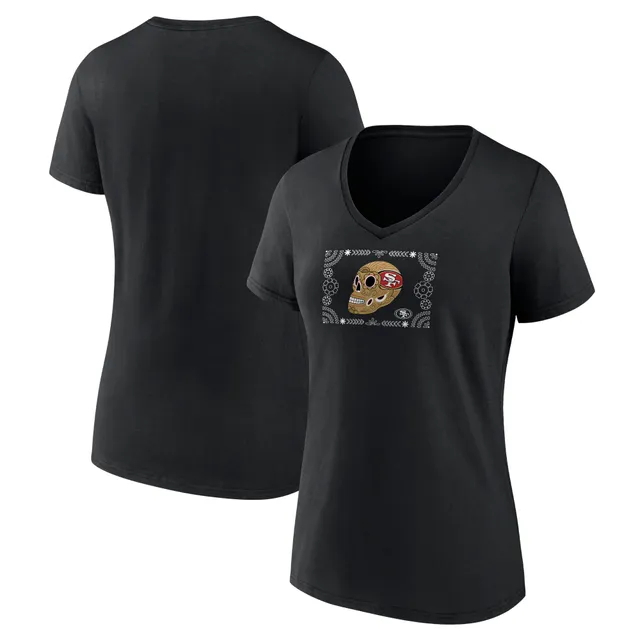 San Francisco 49ers Fanatics Branded Women's Logo Team Lockup V-Neck T-Shirt  - Black