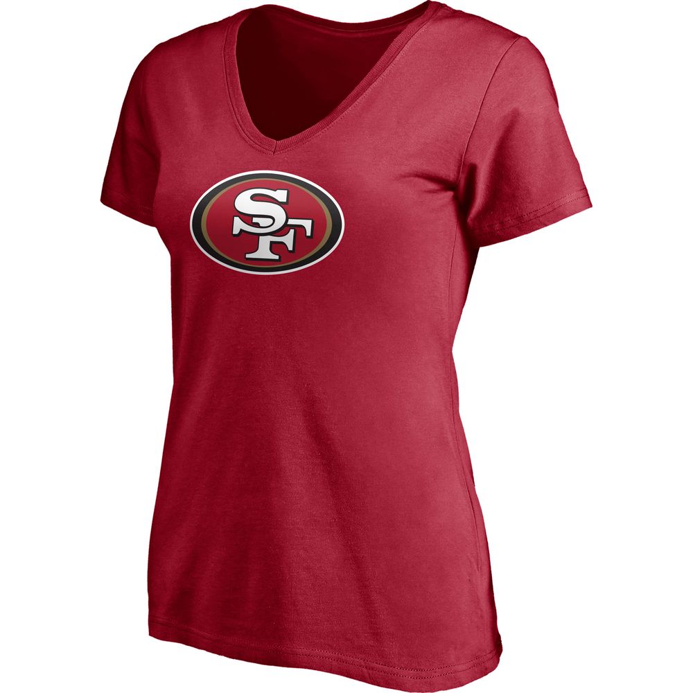 Women's San Francisco 49ers George Kittle Fanatics Branded Scarlet Player  Icon Name & Number V-Neck T-Shirt