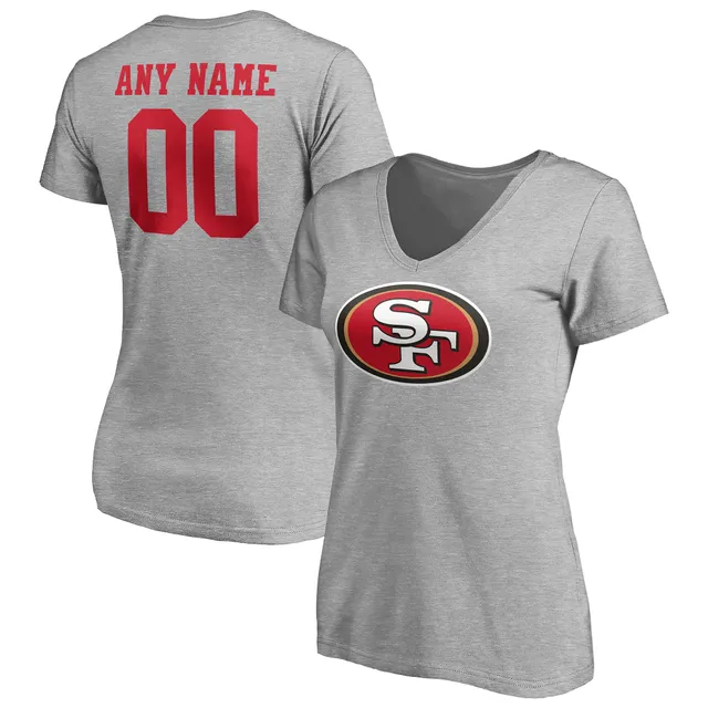 Women's Fanatics Branded Scarlet San Francisco 49ers Spirit Jersey Lace-Up  V-Neck Long Sleeve T-Shirt