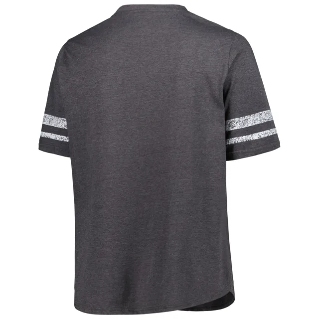 Lids San Francisco 49ers Women's Plus Lace-Up V-Neck T-Shirt - Heathered  Gray