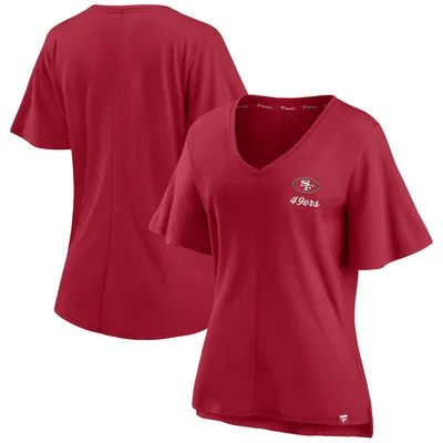 Lids San Francisco 49ers Women's Plus Lace-Up V-Neck T-Shirt - Heathered  Gray