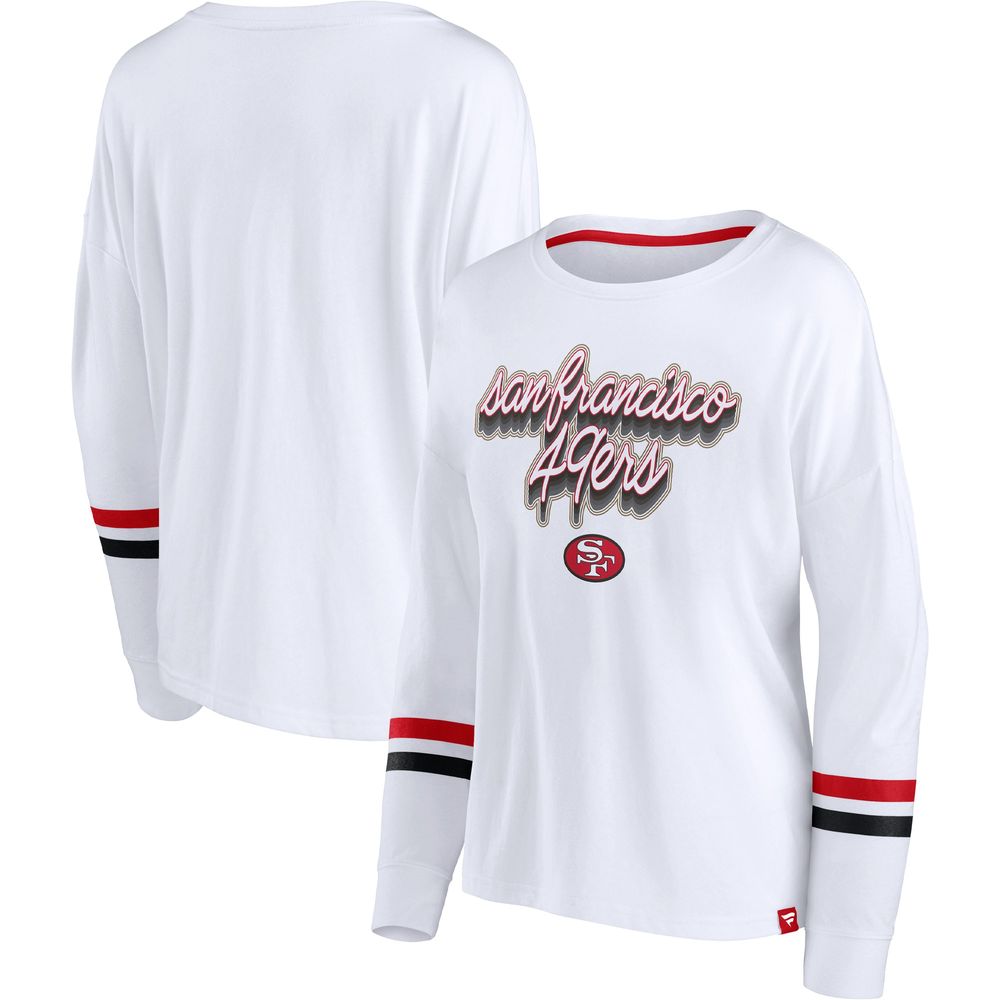 Fanatics Branded Women's Fanatics Branded White San Francisco 49ers Retro  Power Long Sleeve T-Shirt