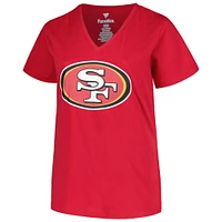 Women's Fanatics Deebo Samuel Scarlet San Francisco 49ers Plus Player Name & Number V-Neck T-Shirt