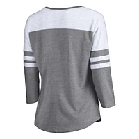 Women's Fanatics  Heather Gray San Francisco 49ers 2023 NFC Champions Hail Mary Tri-Blend 3/4-Sleeve V-Neck T-Shirt