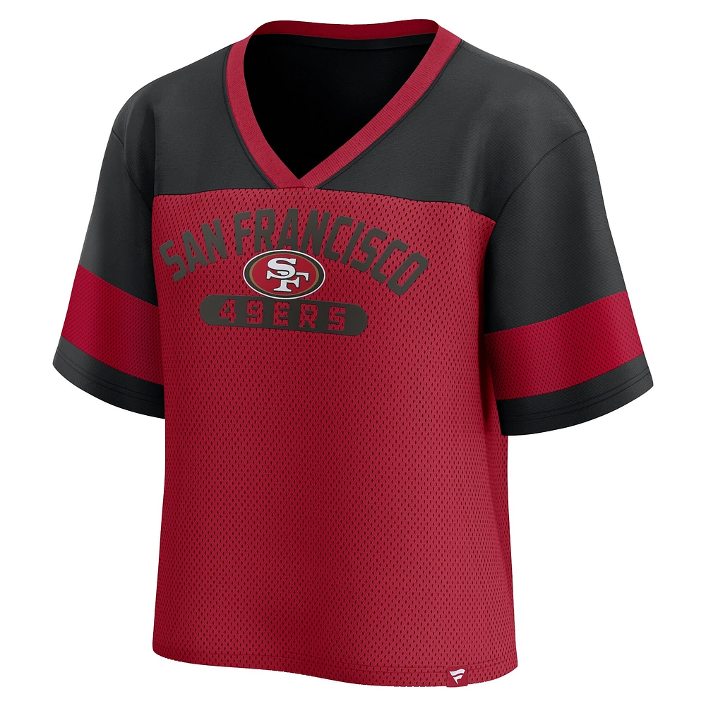 Women's Fanatics  Scarlet/Black San Francisco 49ers Homeschool Jersey Poly V-Neck
Fashion Top