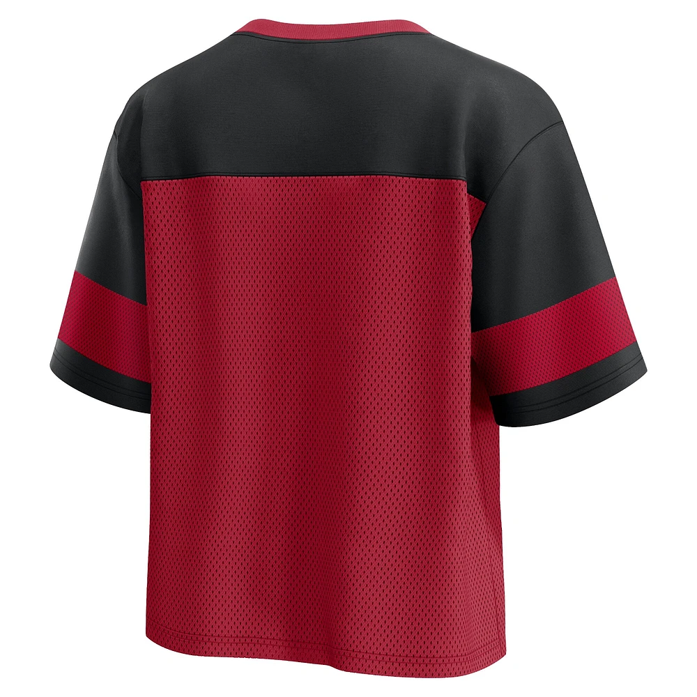 Women's Fanatics  Scarlet/Black San Francisco 49ers Homeschool Jersey Poly V-Neck
Fashion Top