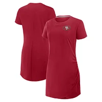 Robe t-shirt drapée froncée Fanatics Scarlet pour femme des San Francisco 49ers