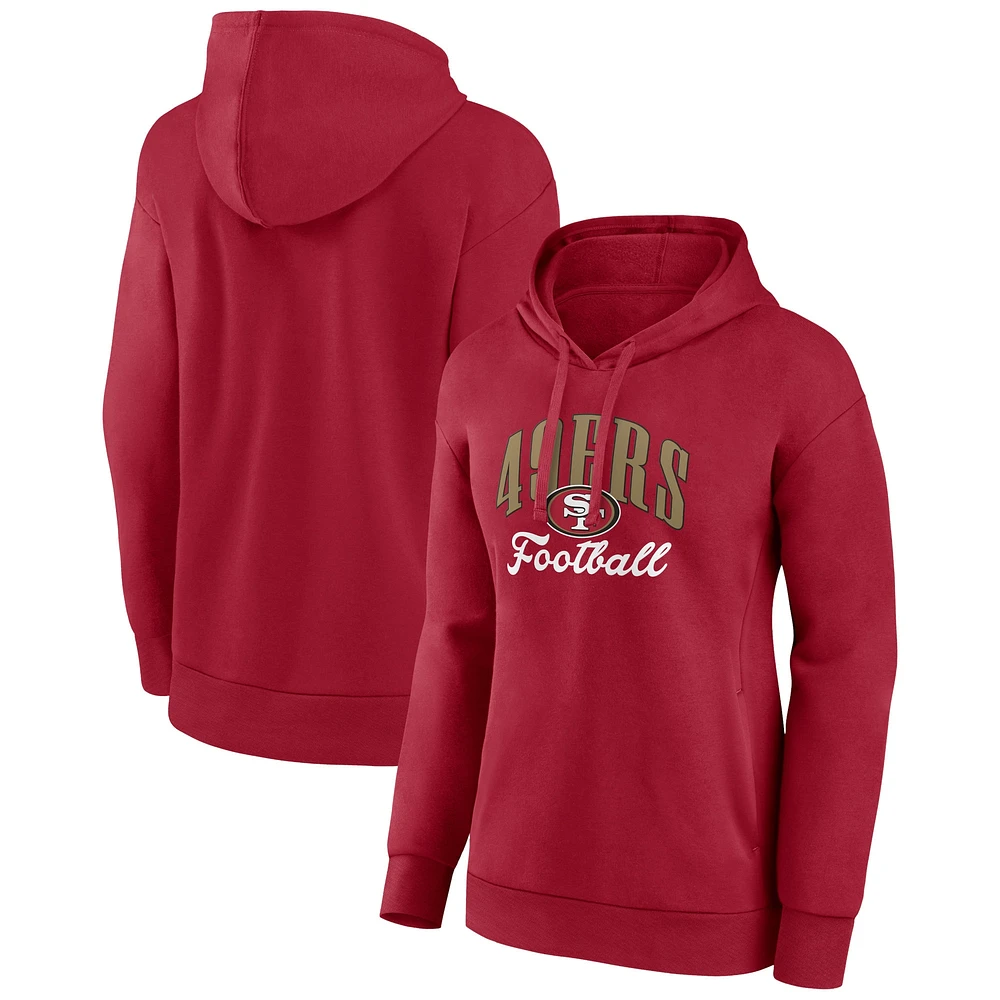 Sweat à capuche Fanatics Scarlet San Francisco 49ers Team Logo Victory Script pour femmes