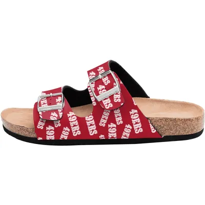 San Francisco 49ers FOCO Women's Mini Print Double-Buckle Sandals