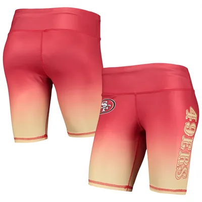 San Francisco 49ers FOCO Women's Gradient Biker Shorts - Scarlet