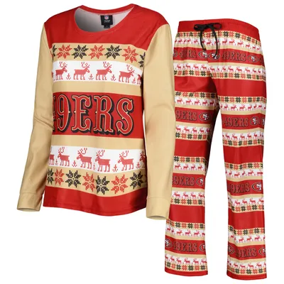 Lids San Francisco 49ers Youth Logo Allover Print Long Sleeve T-Shirt &  Pants Holiday Pajamas Sleep Set - Scarlet