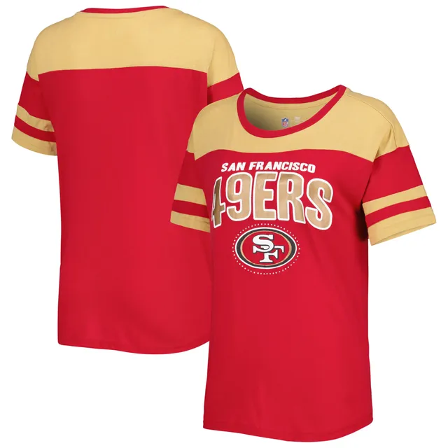 San Francisco 49ers Fanatics Branded Women's Established Jersey Cropped  V-Neck T-Shirt - Scarlet