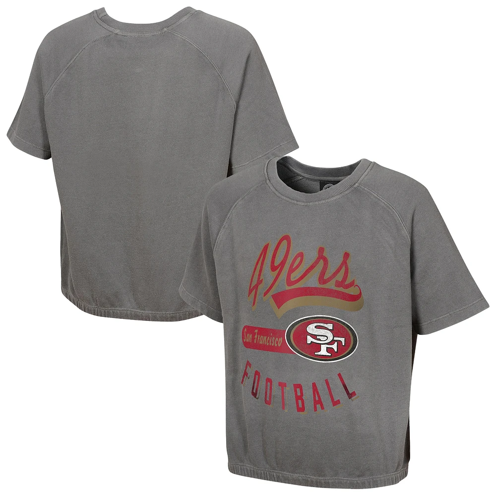 Haut à manches courtes délavé minéral gris San Francisco 49ers pour femme