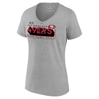 Women's  Heather Gray San Francisco 49ers Super Bowl LVIII Roster V-Neck T-Shirt