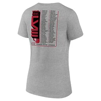 Women's  Heather Gray San Francisco 49ers Super Bowl LVIII Roster V-Neck T-Shirt