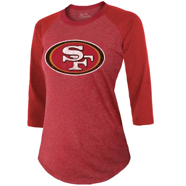 Lids Brock Purdy San Francisco 49ers Majestic Threads Women's Name & Number  Tri-Blend Raglan 3/4 Sleeve T-Shirt - Scarlet