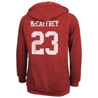 Majestic Threads pour femme Christian McCaffrey Scarlet San Francisco 49ers Nom et numéro Tri-Blend Pull à capuche