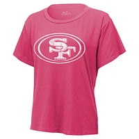 T-shirt avec nom et numéro Majestic Threads Nick Bosa pour femmes, rose, San Francisco 49ers