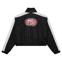 Veste courte entièrement zippée en nylon noire pour femme Mitchell & Ness San Francisco 49ers