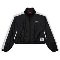 Veste courte entièrement zippée en nylon noire pour femme Mitchell & Ness San Francisco 49ers