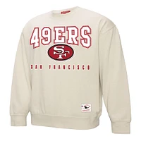 Women's Mitchell & Ness Cream San Francisco 49ers Fandom Fleece Pullover Sweatshirt