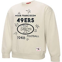 Women's Mitchell & Ness Cream San Francisco 49ers Shooting Stars Pullover Sweatshirt