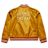 Veste en satin à boutons-pression complète Faithful to The Bay des 49ers de San Francisco pour femme Mitchell & Ness Gold