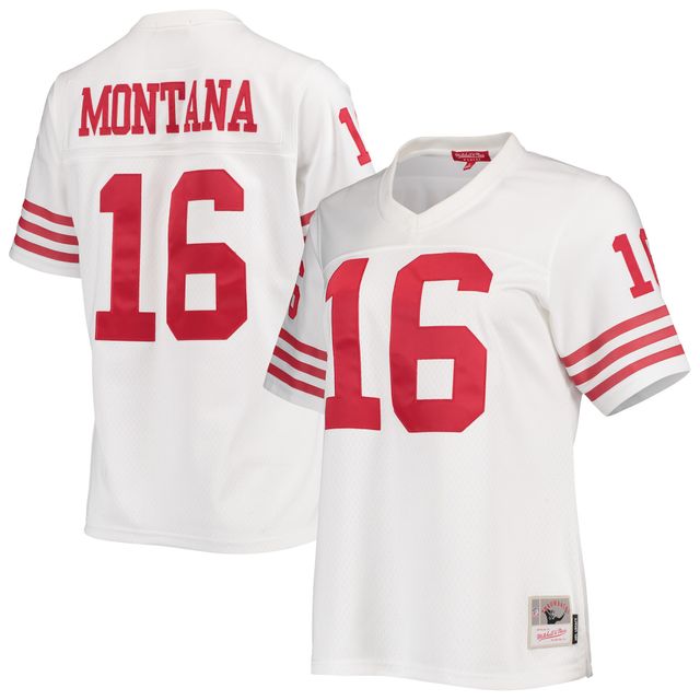 Maillot de joueur réplique Mitchell & Ness Joe Montana blanc San Francisco 49ers Legacy Replica pour femme