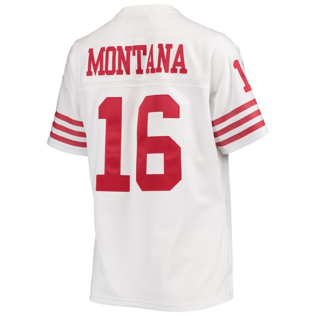 Maillot de joueur réplique Mitchell & Ness Joe Montana blanc San Francisco 49ers Legacy Replica pour femme