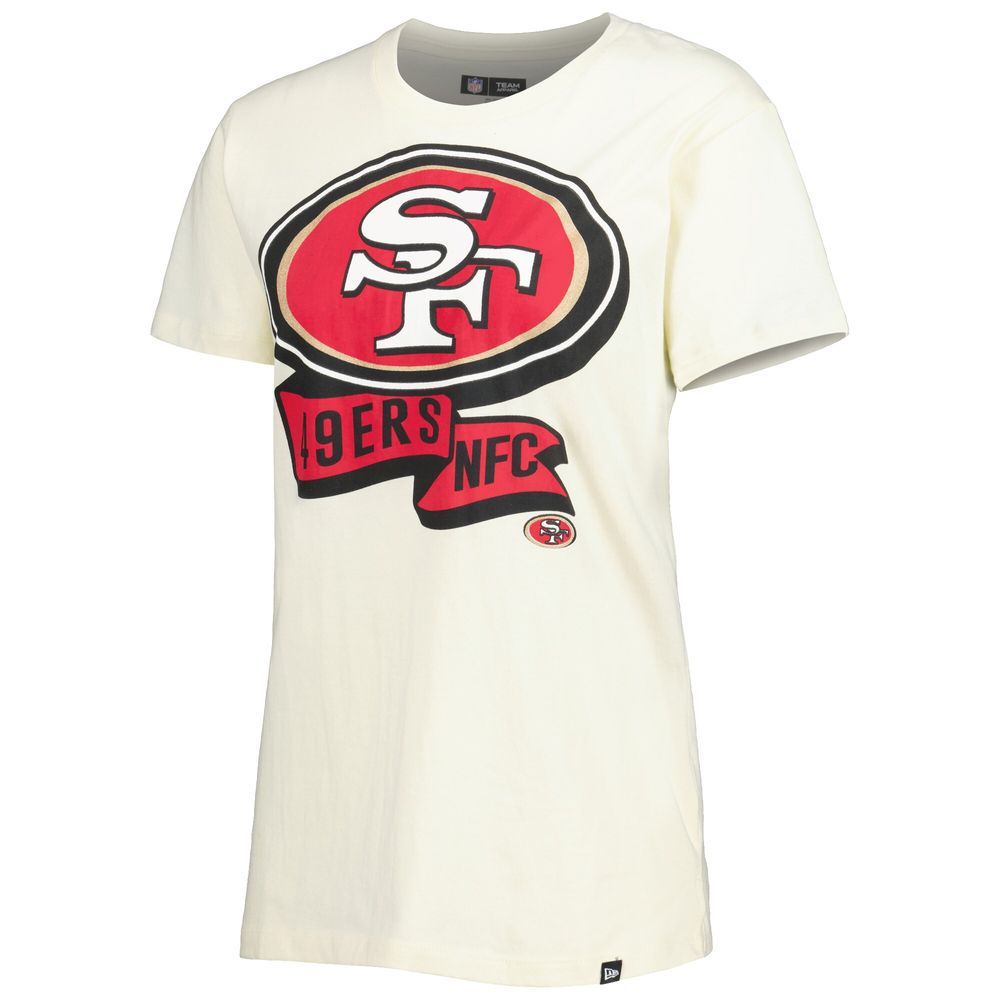 Women's New Era Cream San Francisco 49ers Chrome Sideline T-Shirt