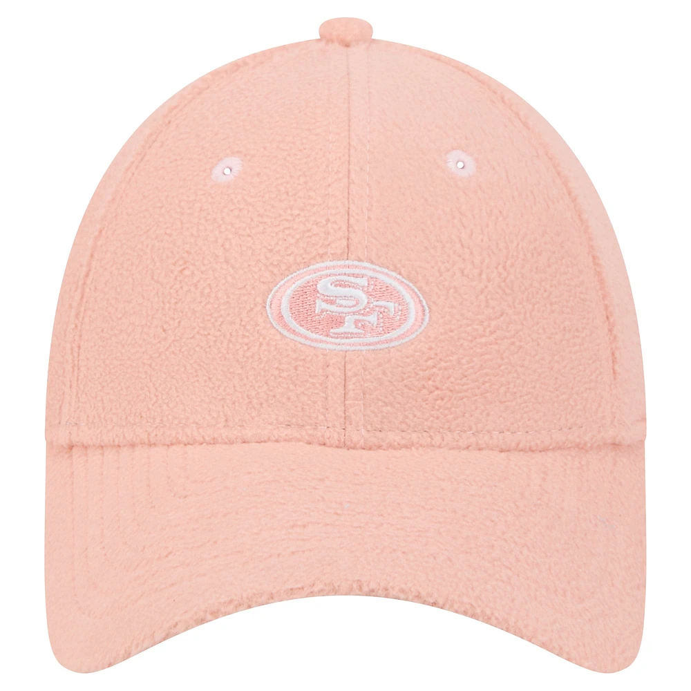 Women's New Era Light Pink San Francisco 49ers Cozy Sherpa 9FORTY Adjustable Hat