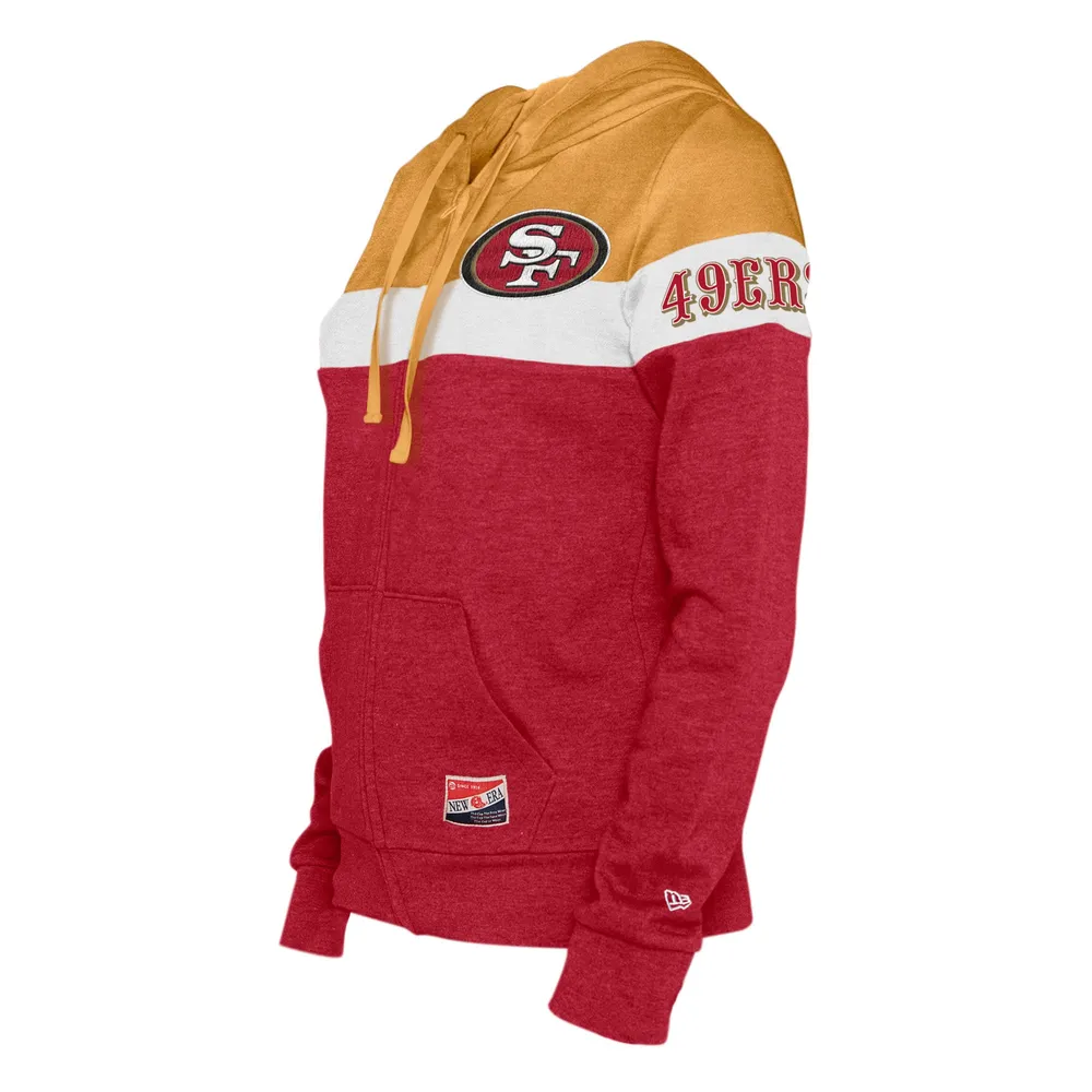 San Francisco 49ers New Era Throwback Colorblocked Pullover Hoodie -  Gold/Scarlet