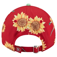 Women's New Era Scarlet San Francisco 49ers Adventure Sunflower 9TWENTY Adjustable Hat